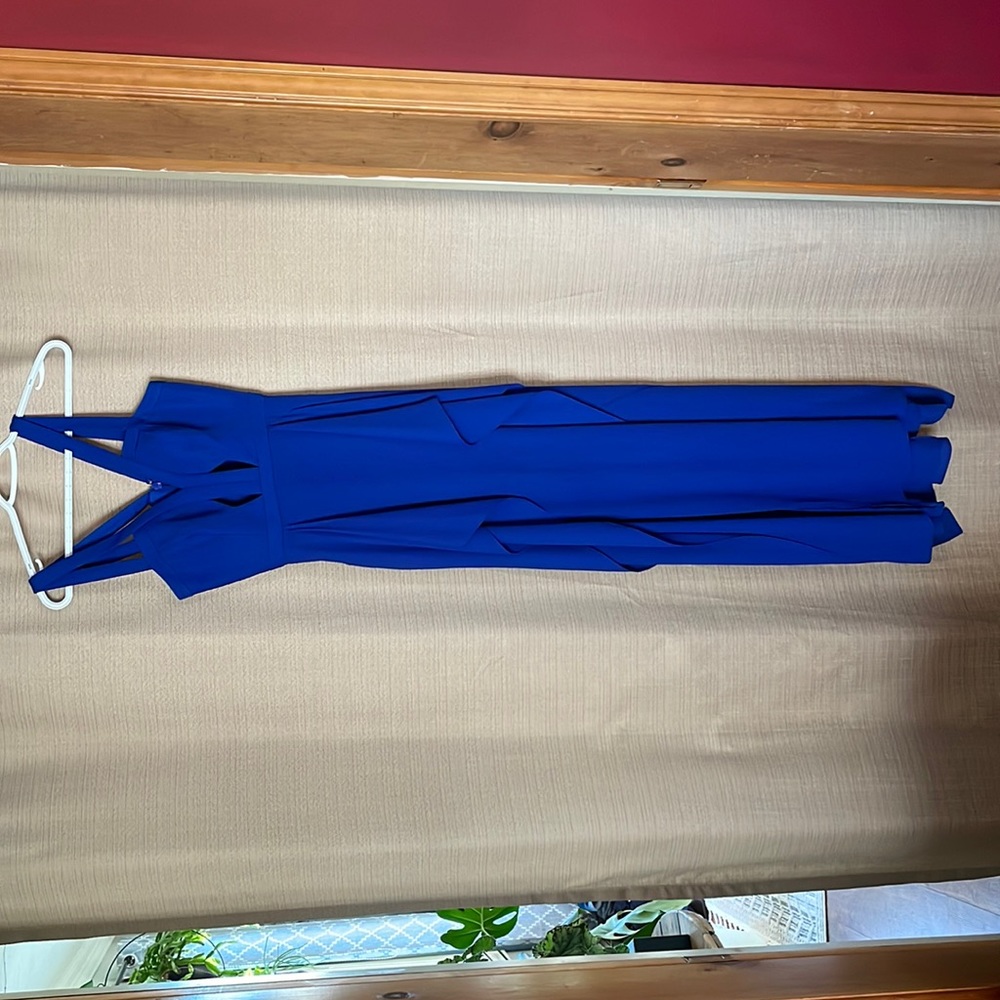 BCBG maxazria bright blue cutout dress